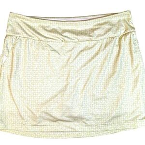 Adidas SKORT SKIRT WOMEN'S ATHLETIC GOLF TENNIS YOGA WHITE GREEN large